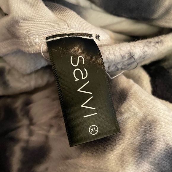 Savvi Kaylee Hoodie Sweatshirt Black & White Tie Dye XL EUC - Picture 3 of 4